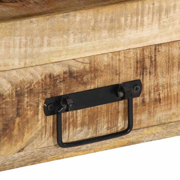 Konsolentisch Braun mit Regal Mango Massivholz 90cm