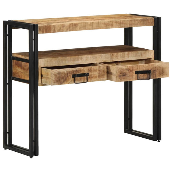 Konsolentisch Braun mit Regal Mango Massivholz 90cm
