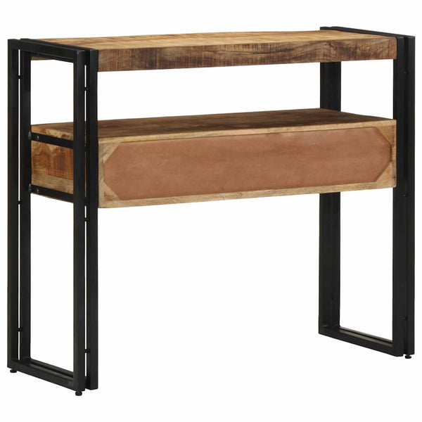 Konsolentisch Braun mit Regal Mango Massivholz 90cm