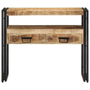 Konsolentisch Braun mit Regal Mango Massivholz 90cm