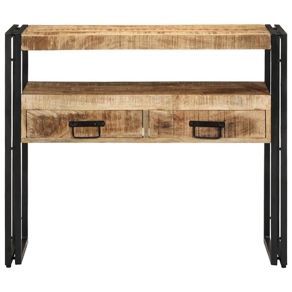 Konsolentisch Braun mit Regal Mango Massivholz 90cm