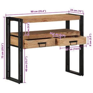 vidaXL Console avec étagère marron 90 x 33 x 75 cm Bois d'acacia massif