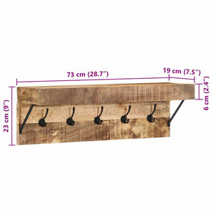 Garderobenständer Braun Mango Massivholz