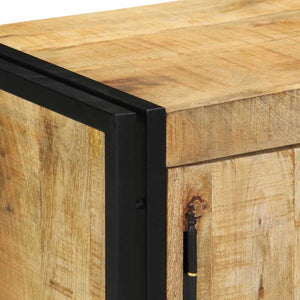 Schuhschrank mit Regal Mango Massivholz Braun