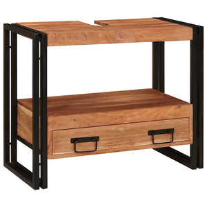 Waschtischunterschrank Braun Akazie Massivholz 71 cm
