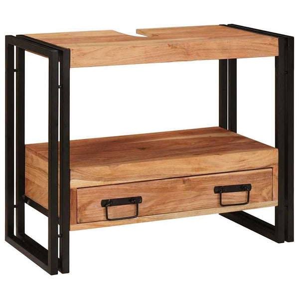 Waschtischunterschrank Braun Akazie Massivholz 71 cm