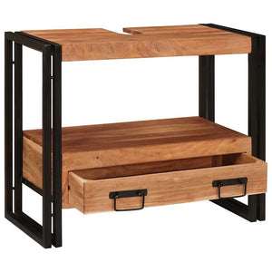 Waschtischunterschrank Braun Akazie Massivholz 71 cm