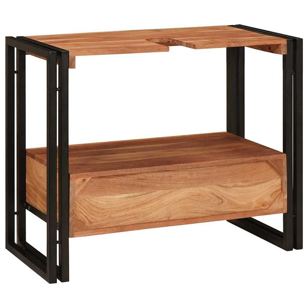 Waschtischunterschrank Braun Akazie Massivholz 71 cm