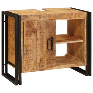 Waschbeckenunterschrank Braun Mango Massivholz