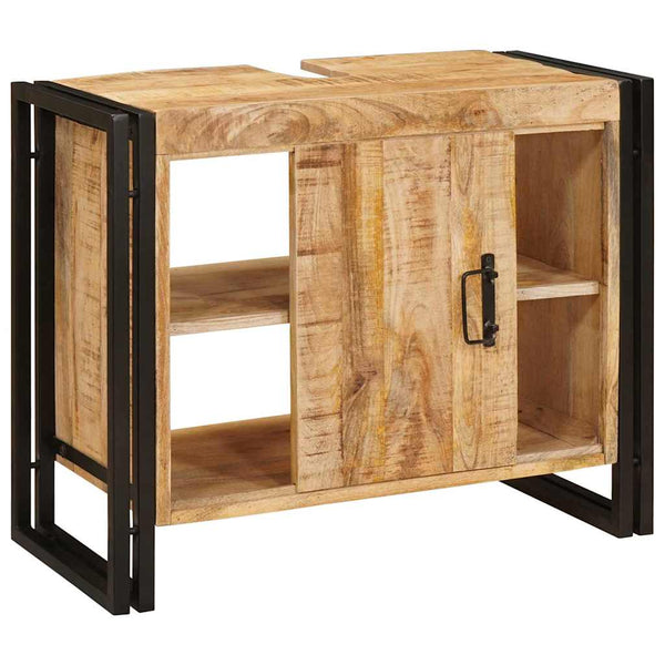 Waschbeckenunterschrank Braun Mango Massivholz
