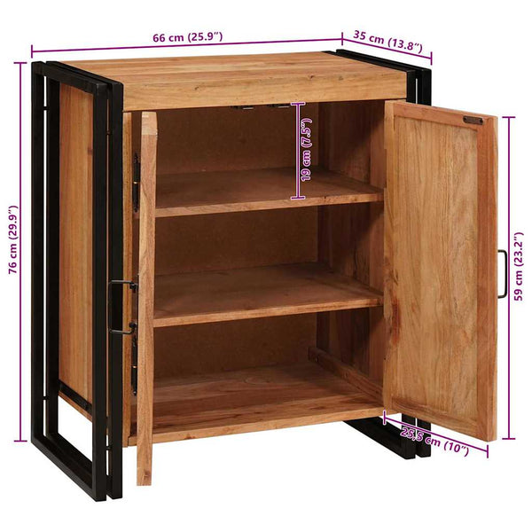 Nachttisch Braun Akazie Massivholz 66x35x76 cm