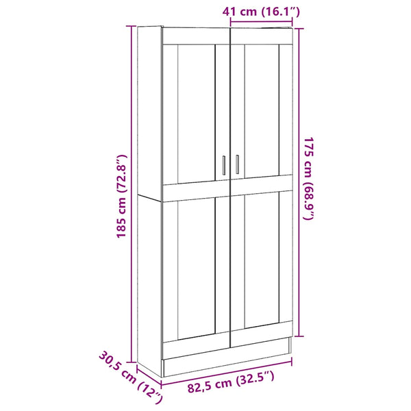 Highboard Artisan Eiche 82,5x30,5x185 cm