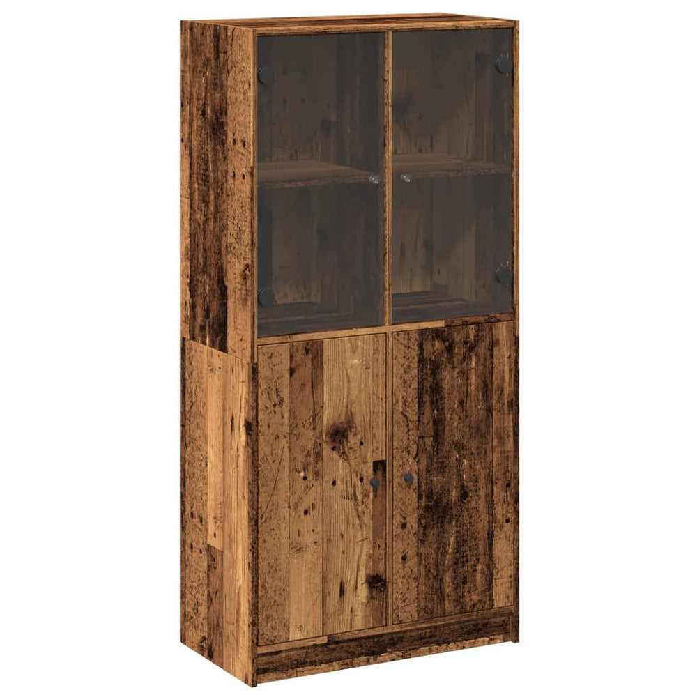 vidaXL Highboard with Doors Reclaimed Wood Look 68x37x142 cm Engineered Wood