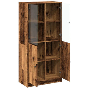 Highboard Altholz-Optik 68x37x142 cm