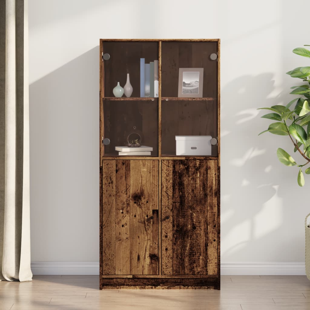 Highboard Altholz-Optik 68x37x142 cm