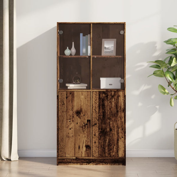 Highboard Altholz-Optik 68x37x142 cm