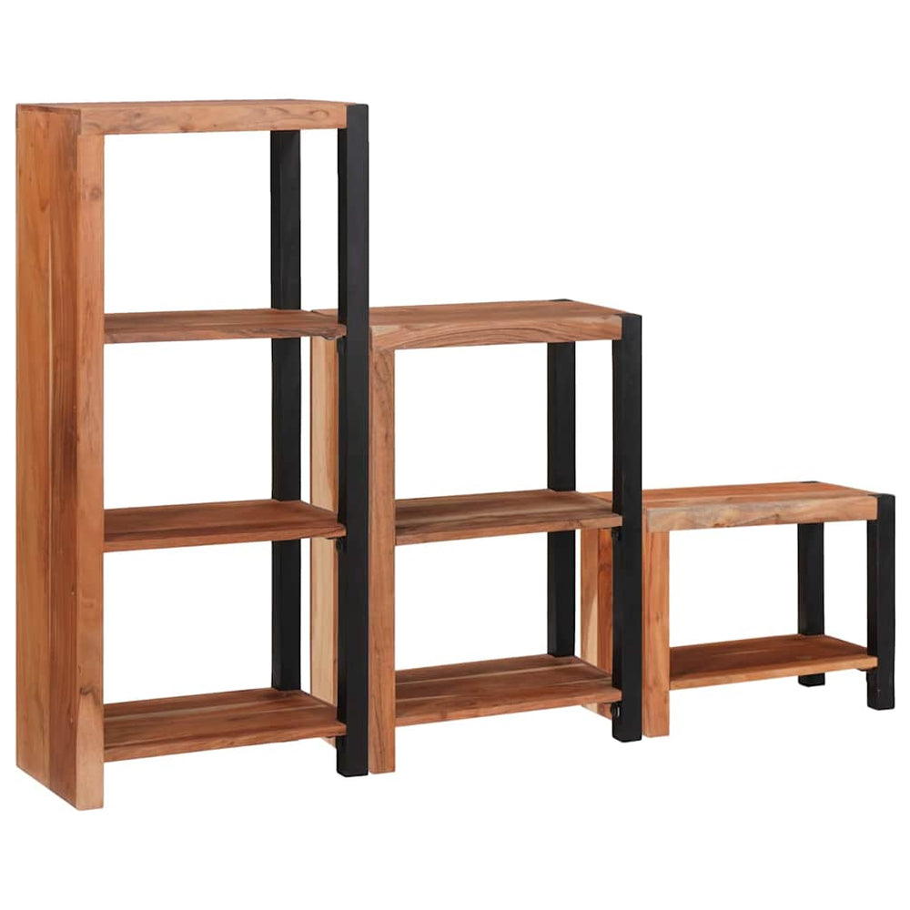 Bücherregal 3er Set Akazie Massivholz Braun