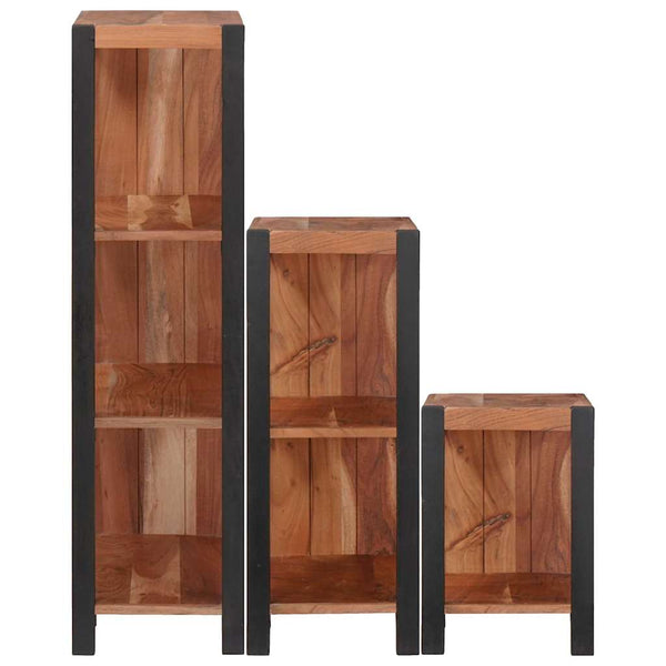 vidaXL Étagère à livres 3 pcs Marron 50 x 30 x 110 cm Bois d'acacia massif