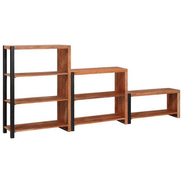 Bücherregal 3er Set Akazie Massivholz Braun