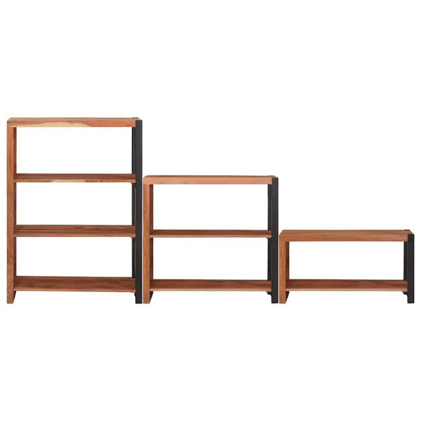 Bücherregal 3er Set Akazie Massivholz Braun