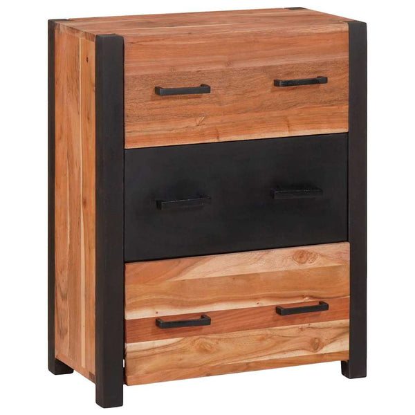 Sideboard Braun 55x30x75cm Massivholz Akazie 3-teilig