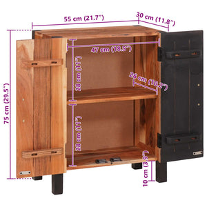Sideboard Braun 55x30x75cm Massivholz Akazie 3-teilig