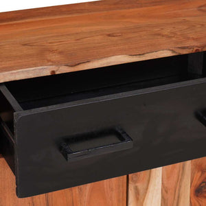 Massivholz Akazie Sideboard, 2er Set, Braun