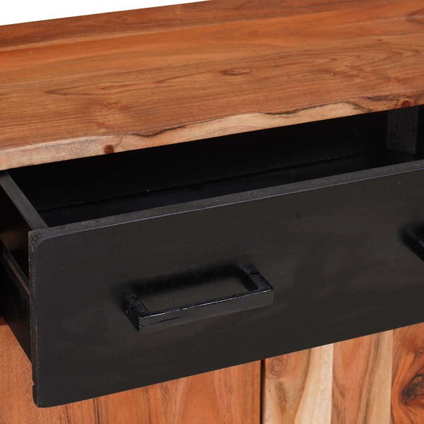 Massivholz Akazie Sideboard, 2er Set, Braun