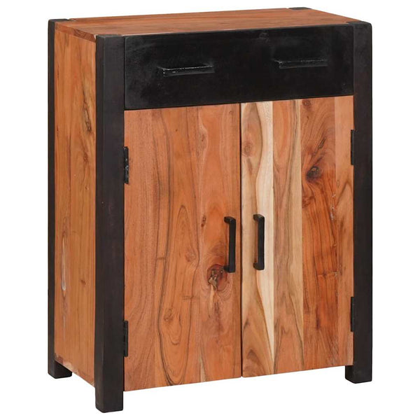 Massivholz Akazie Sideboard, 2er Set, Braun
