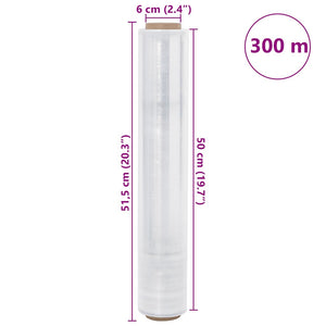 Stretchfolie, Transparent, 6 Rollen, 50 cm x 300 m