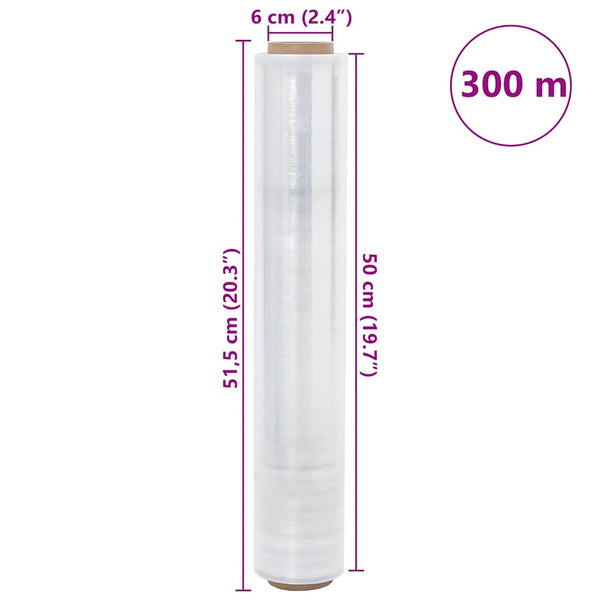 Stretchfolie, 6 Rollen, Transparent, 50 cm x 300 m