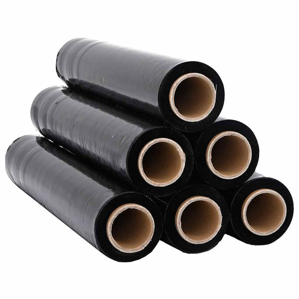 Schwarze Stretchfolie, 6 Rollen, 30 μm