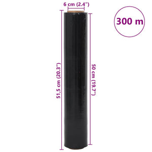 Schwarze Stretchfolie 2er-Pack 50 cm x 300 m