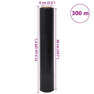 Schwarze Stretchfolie, 2 Stk. 50cm x 300m