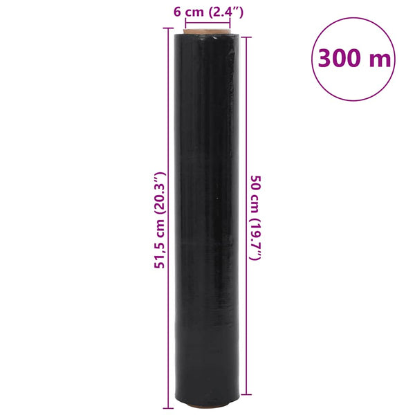 Schwarze Stretchfolie 2er-Pack 50cm x 300m