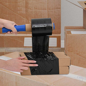 Schwarze Stretchfolie 10 cm x 300 m - 10 Stück