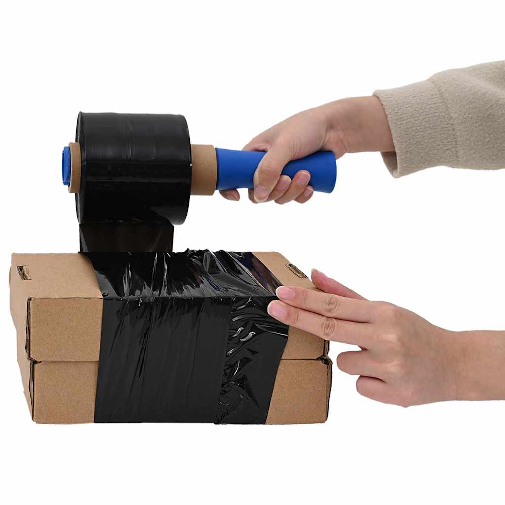 Schwarze Stretchfolie 10 cm x 300 m - 10 Stück