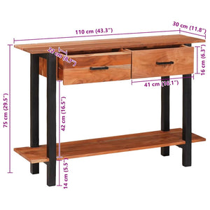 Konsolentisch Braun/Schwarz mit Schubladen