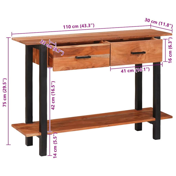 Konsolentisch Braun/Schwarz mit Schubladen