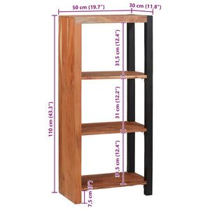 Bücherregal Braun Akazie Massivholz 110 cm