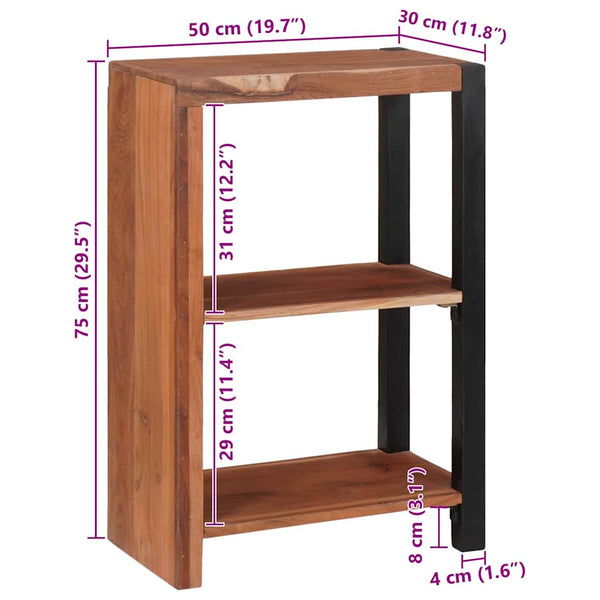Bücherregal Braun Akazie Massivholz 75cm