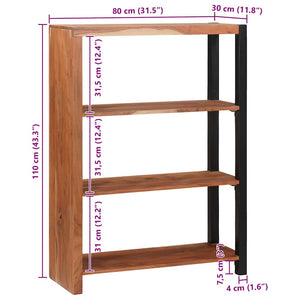 Bücherregal Akazie Massivholz Braun 110cm
