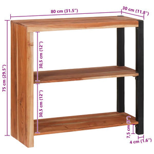 Bücherregal Braun Akazie Massivholz 80x75 cm