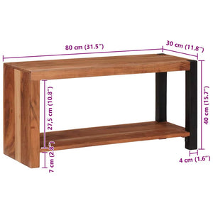 Bücherregal Braun Akazie Massivholz 80x40cm