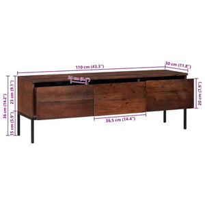 TV-Schrank Honigbraun Akazie Massivholz 110 cm