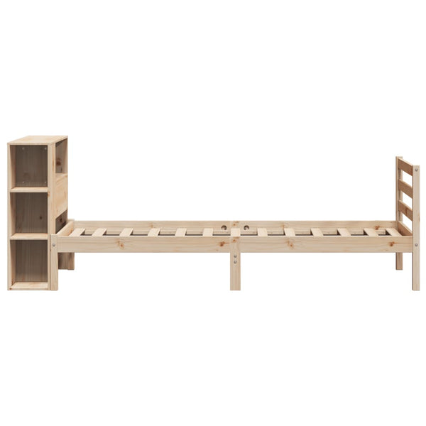 Massivholzbett Kiefer 100x200 cm mit Regal