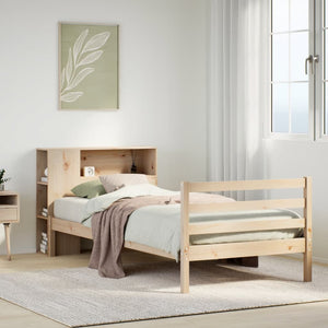 Massivholzbett Kiefer 100x200 cm mit Regal