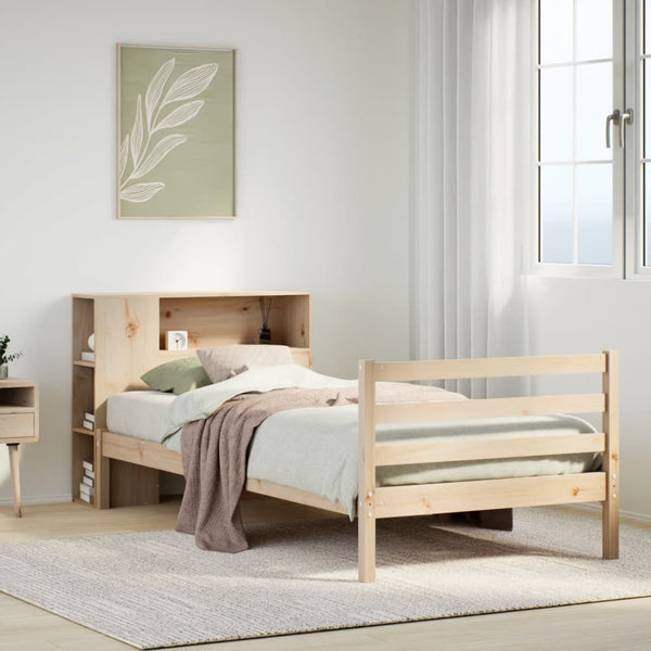 Massivholzbett Kiefer 100x200 cm mit Regal