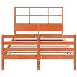 vidaXL Lit en bois massif sans matelas brun ciré 150x200 cm Bois massif