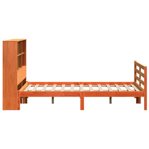 vidaXL Lit en bois massif sans matelas brun ciré 150x200 cm Bois massif